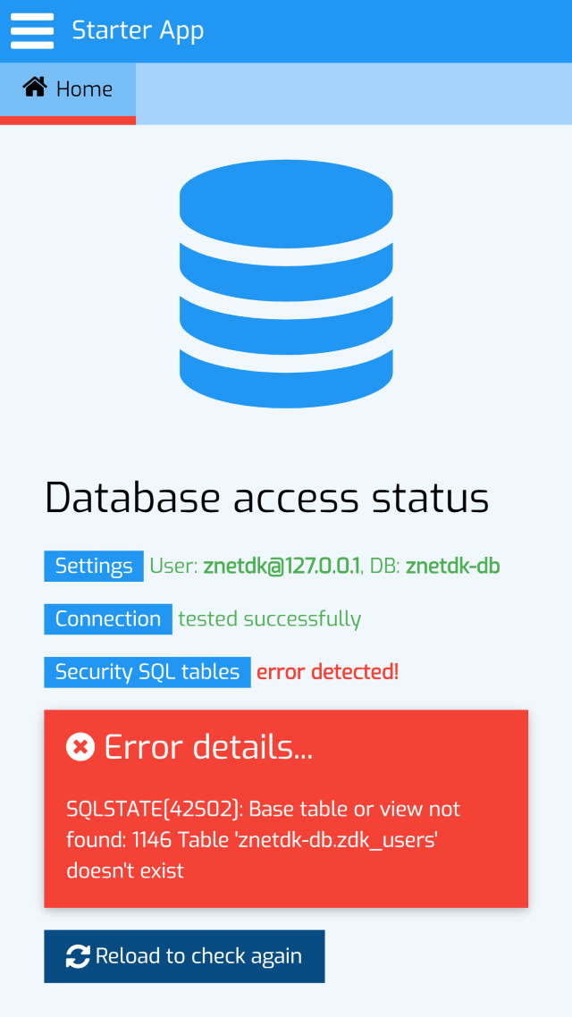 check database connection