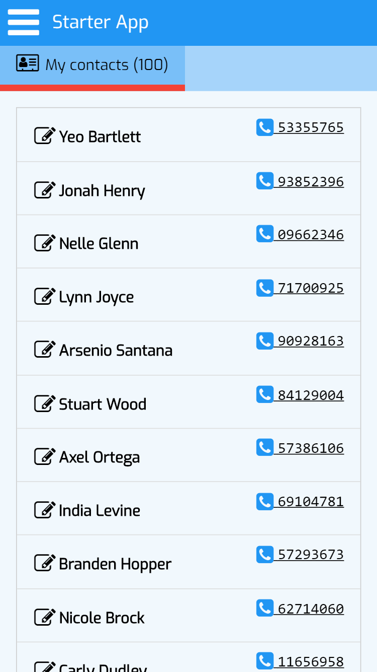 ZnetDK for Mobile Tutorial part 2 - display of contacts