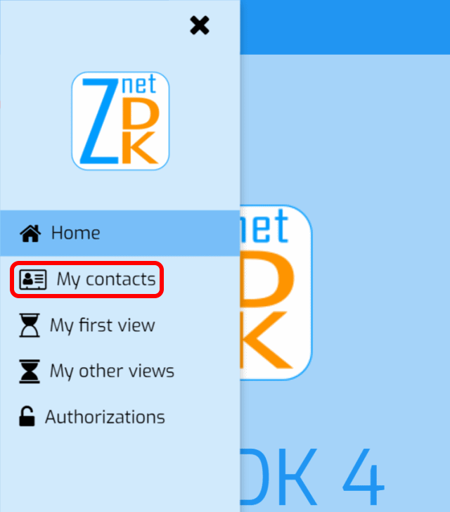 ZnetDK for Mobile Tutorial part 1 - My contacts menu