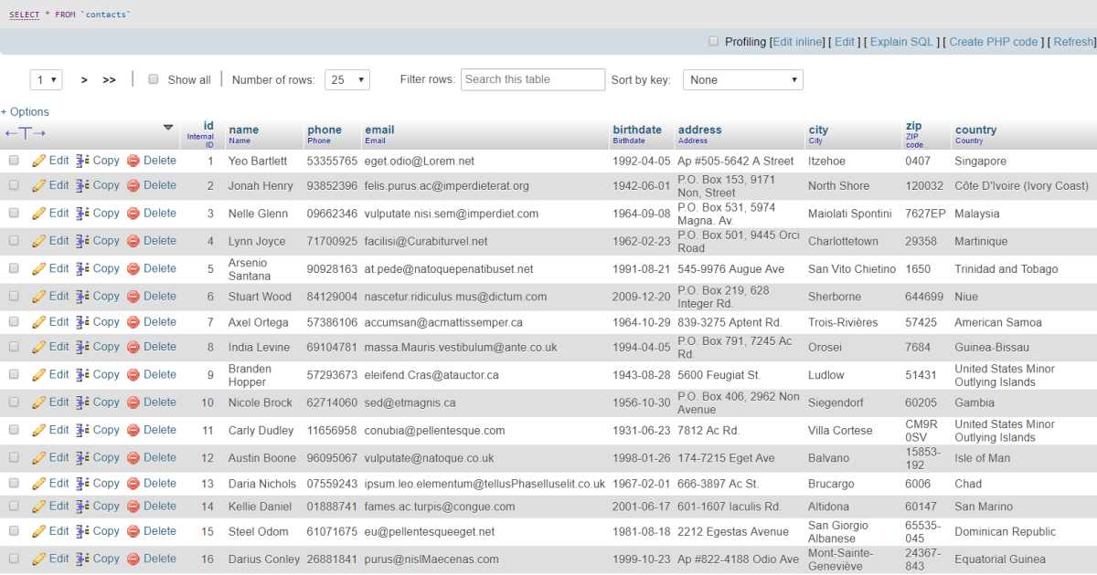 ZnetDK for Mobile Tutorial - Loading contacts in MySQL
